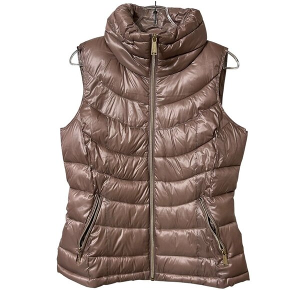 NWT Calvin Klein Shiny Blossom Puffer Vest w/ Pockets - Women's Size‎ Medium - Picture 1 of 4